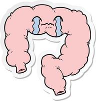 sticker of a cartoon colon vector