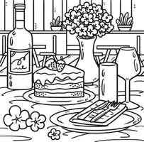 Wedding Reception Coloring Page for Kids vector