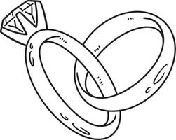 Wedding Ring Isolated Coloring Page for Kids vector