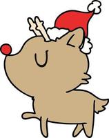 christmas cartoon of kawaii deer vector