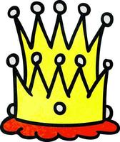 textured cartoon doodle of two crowns vector