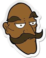 sticker of a cartoon old man face vector