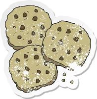 retro distressed sticker of a cartoon cookies vector