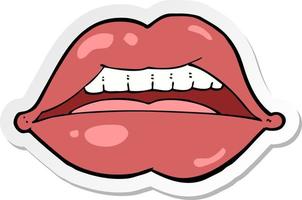 sticker of a cartoon sexy lips symbol vector