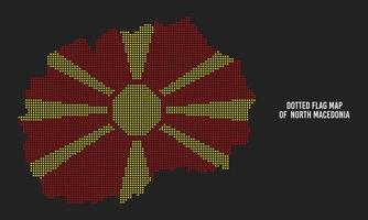 mapa de bandera punteada de estilo punteado de semitono de macedonia del norte vector