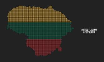 mapa de bandera de estilo punteado de semitono de lituania vector