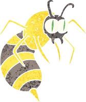 quirky retro illustration style cartoon wasp vector