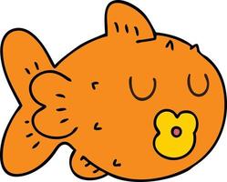 quirky hand drawn cartoon fish vector