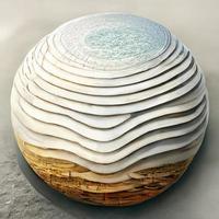 fondo de arquitectura abstracta de esfera, edificio redondo blanco foto