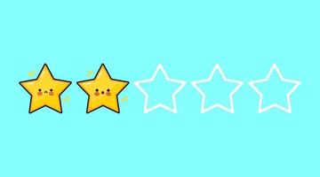 Funny cute happy 2 star characters bundle set. Vector hand drawn doodle style cartoon character illustration icon design. Isolated on blue background. Cute two star mascot character collection