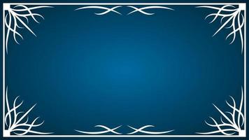 White frame with a pattern on a blue background. vector