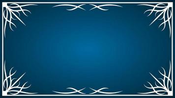 White frame with a pattern on a blue background. vector