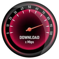 Download speedometer. Download and upload speed ratio vector