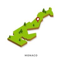 Isometric Map of Monaco. Simple 3D Map. Vector Illustration - EPS 10 Vector