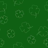 four leaf clover seamless pattern. st patricks day symbol. illustration hand drawn in doodle line art style vector