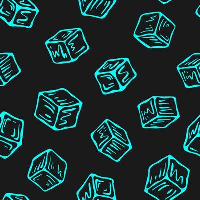 Seamless pattern with ice cube. Lemonade wallpaper. Fresh summer time print.