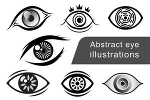 conjunto de iconos de ojos, colección de ilustraciones de ojos humanos negros. vector