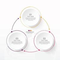 Basic circle infographic template with 3 steps. vector