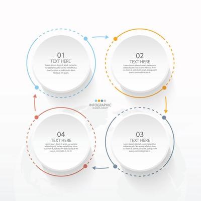 Basic circle infographic template with 4 steps.