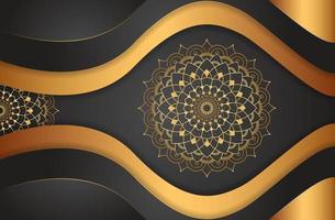 Elegant black golden gradient With mandala background template vector