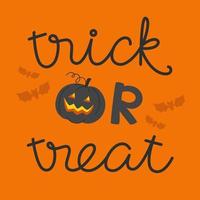 Trick or treat, Halloween card vector