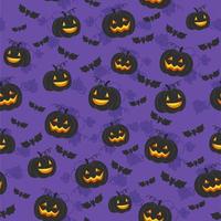 Halloween seamless pattern of pumpkin lanterns