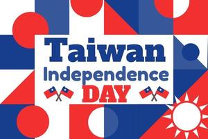 Taiwan Independence day 10th october background vector