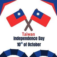 Taiwan Independence day 10th october background vector