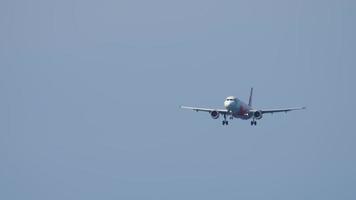 PHUKET, THAILAND NOVEMBER 30, 2019 - AirAsia Airbus A320 airliner on final approach for landing at the Phuket airport. video