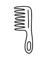 ilustración de cepillo de pelo de vector de garabato. peine dibujado a mano aislado