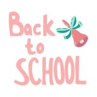 Back to school hand drawn lettering vector illustration.