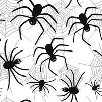 Spider and  spiderweb seamless pattern. Halloween background vector