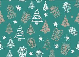 Tree, Gift boxes, star set, hand drawn illustrations. vector