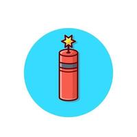 Dynamite Bomb Cartoon Vector Icon Illustration. Art Object  Icon Concept Isolated Premium Vector. Flat Cartoon Style