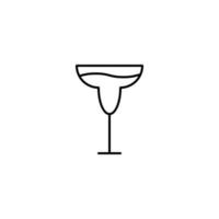 wineglass or goblet glass icon with full filled with water on white background. simple, line, silhouette and clean style. black and white. suitable for symbol, sign, icon or logo vector