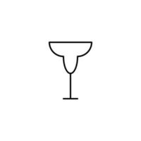 empty wineglass or goblet glass icon on white background. simple, line, silhouette and clean style. black and white. suitable for symbol, sign, icon or logo vector