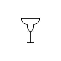 copa de vino vacía o icono de copa de cristal sobre fondo blanco. simple, línea, silueta y estilo limpio. en blanco y negro. adecuado para símbolo, signo, icono o logotipo vector