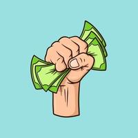 Holding Money Cartoon Vector Illustration