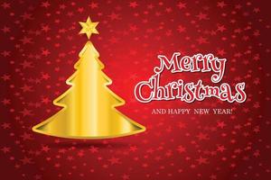 Merry christmas celebration card tree background. vector