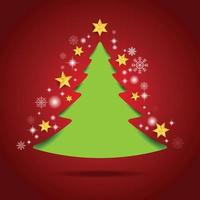 Merry christmas celebration card tree background. vector