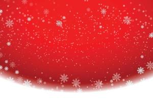 Snowflakes and snowfall on a cold red winter background. vector