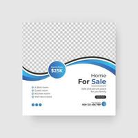 Real Estate Social Media Post Template, Editable Post Template Social Media Banners. vector