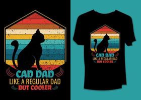 papá gato como un papá normal pero con un diseño de camiseta retro vantage más fresco vector