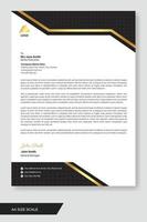 Letterhead template. Business letterhead template. Black gold with ornament pattern shapes. Ready to Print. vector