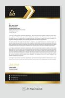 Letterhead template business. Business letterhead template, modern with black and gold shapes with ornament. Ready to Print. vector