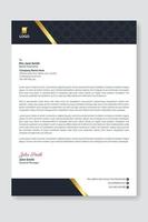 Letterhead template. Business letterhead template. Black gold with ornament pattern shapes. Ready to Print. vector