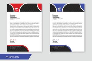 Letterhead business template. Business letterhead template. Blue and red shapes. vector