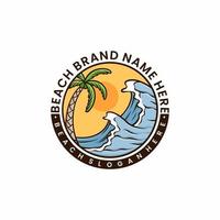 Logo Beach Summer Cartoon Vector