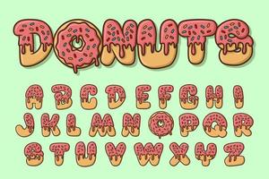 alfabeto donuts texto vector letras