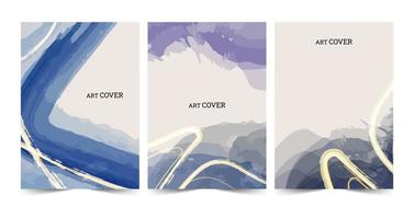 Set of hand painted abstract cover pages design vector